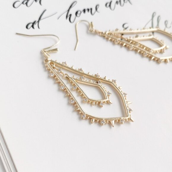 Kendra Scott Alice Gold Drop Earrings - Picture 2 of 3